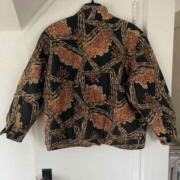 Vintage Anna & Frank 1990’s Silk Leopard Print Bomber Jacket - Picture 4 of 8